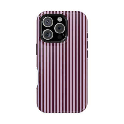 Burgundy & Violet Pinstripes iPhone Case