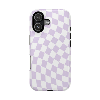 Purple Wavy Checkered iPhone Case