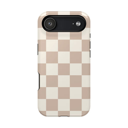 Neutral Checkered iPhone Case