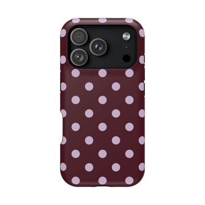Burgundy & Violet Polka Dots iPhone Case