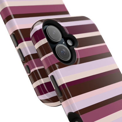 Berry Mocha Stripes iPhone Case