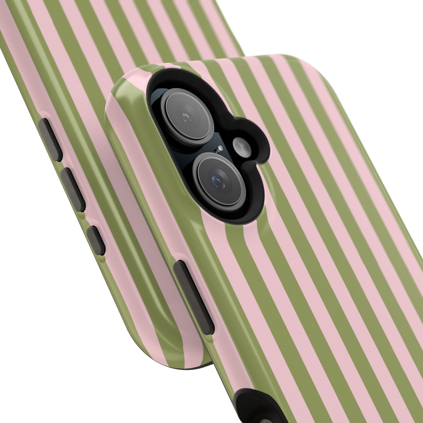 Pink Matcha Stripes iPhone Case
