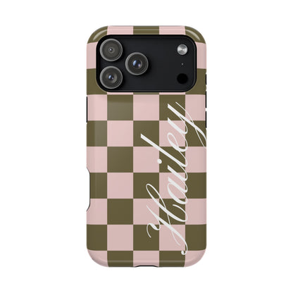 Custom Pistachio Checkered iPhone Case