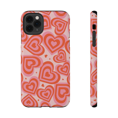 Pink & Red Hearts iPhone Case