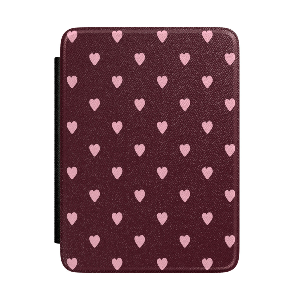 Burgundy & Pink Little Hearts Kindle Case