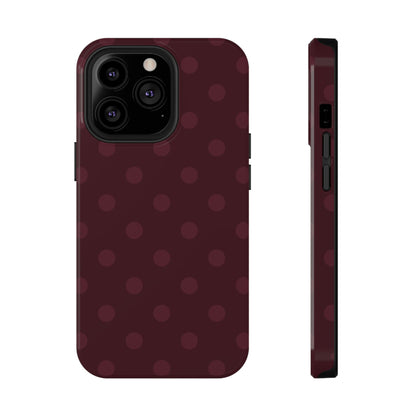 Burgundy Polka Dots iPhone Case