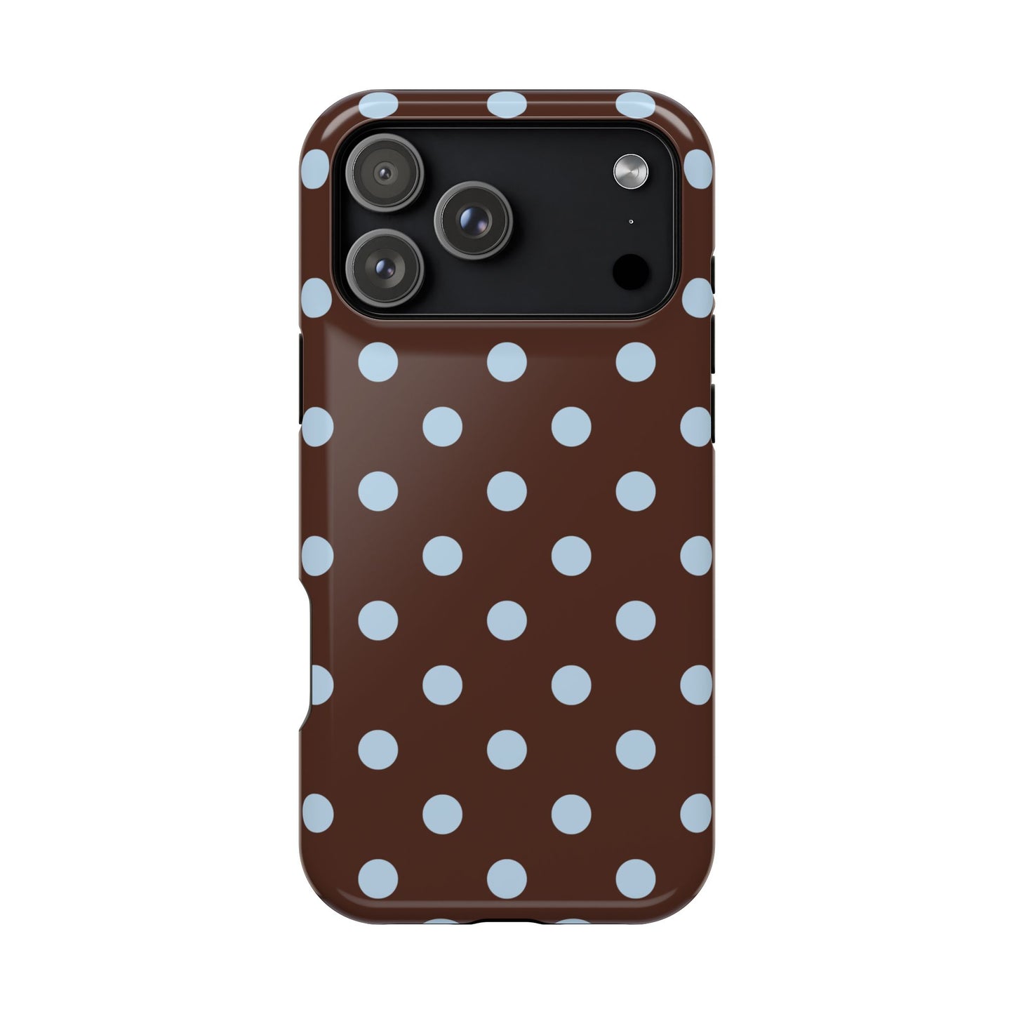 Blue Latte Polka Dots iPhone Case