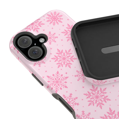 Pink Snowflakes iPhone Case
