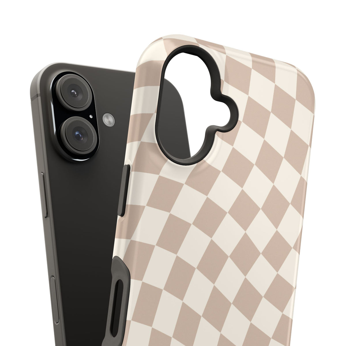 Neutral Wavy Checkered iPhone Case from Stella Cases