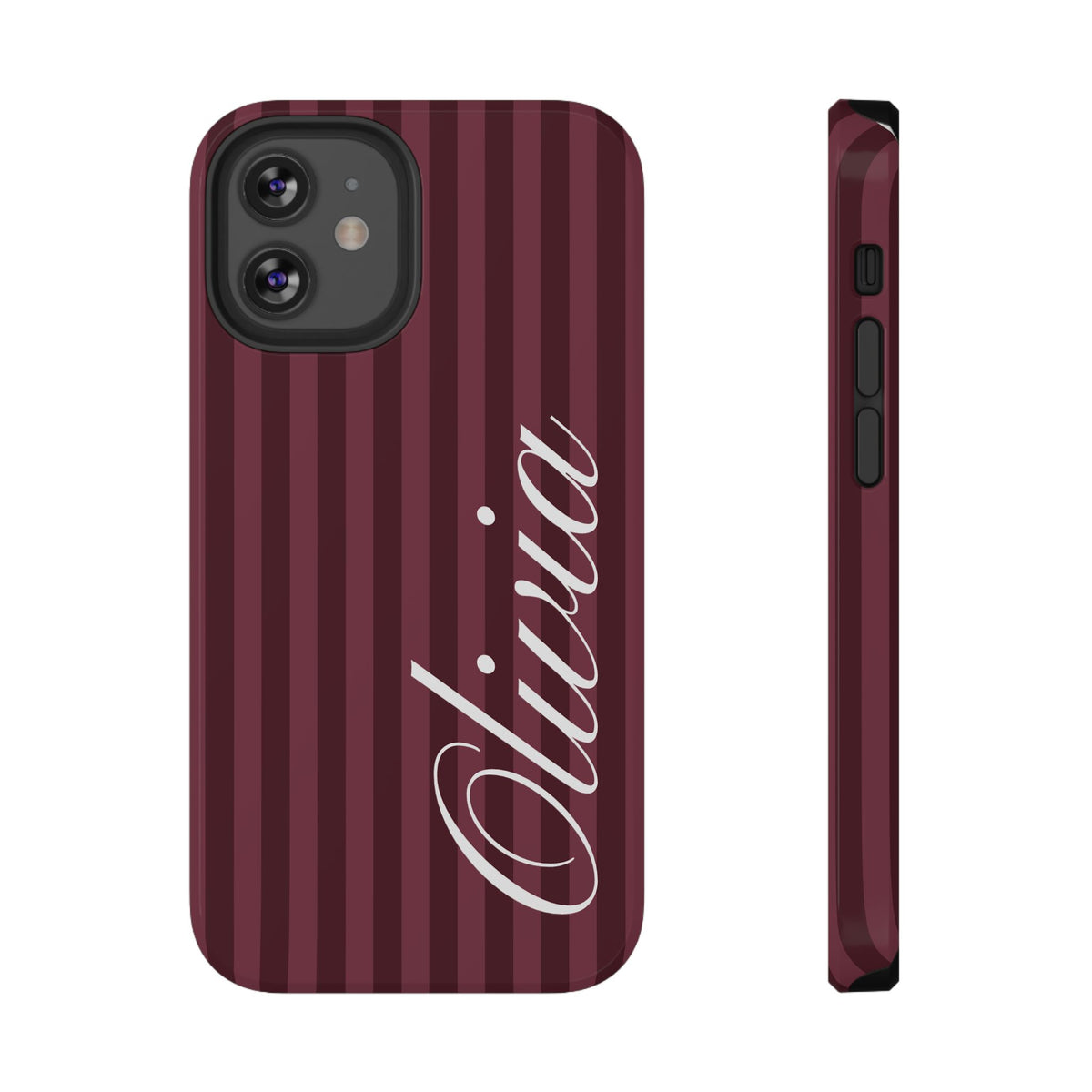 Custom Burgundy Stripes iPhone Case