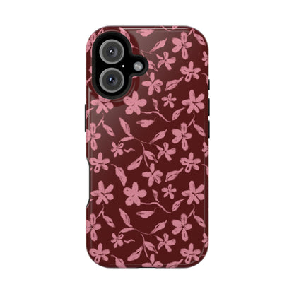 Burgundy Petals iPhone Case