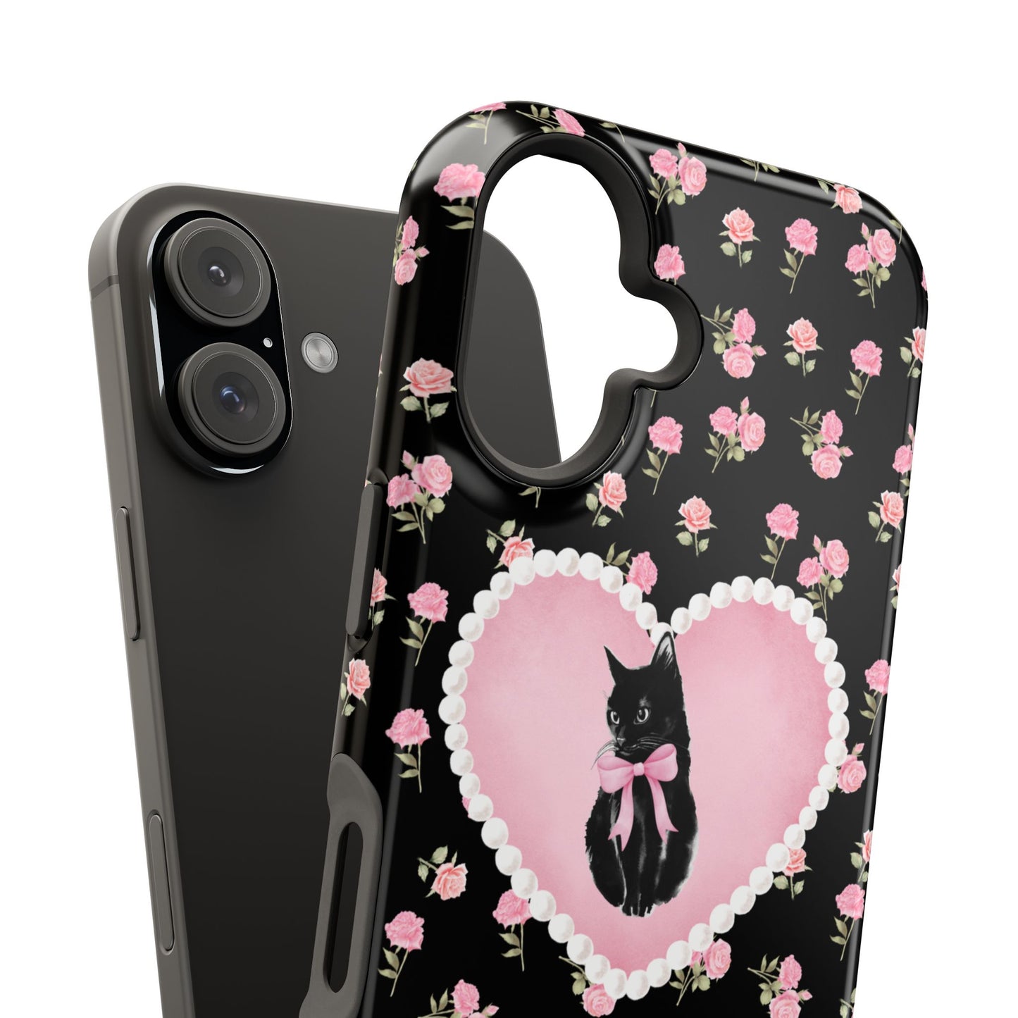 Black Féline Roses iPhone Case