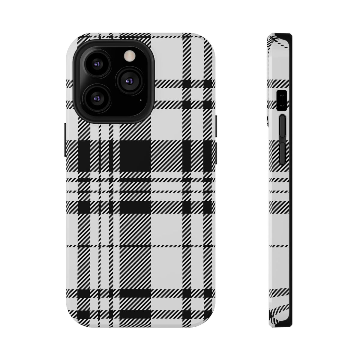 Black Plaid iPhone Case