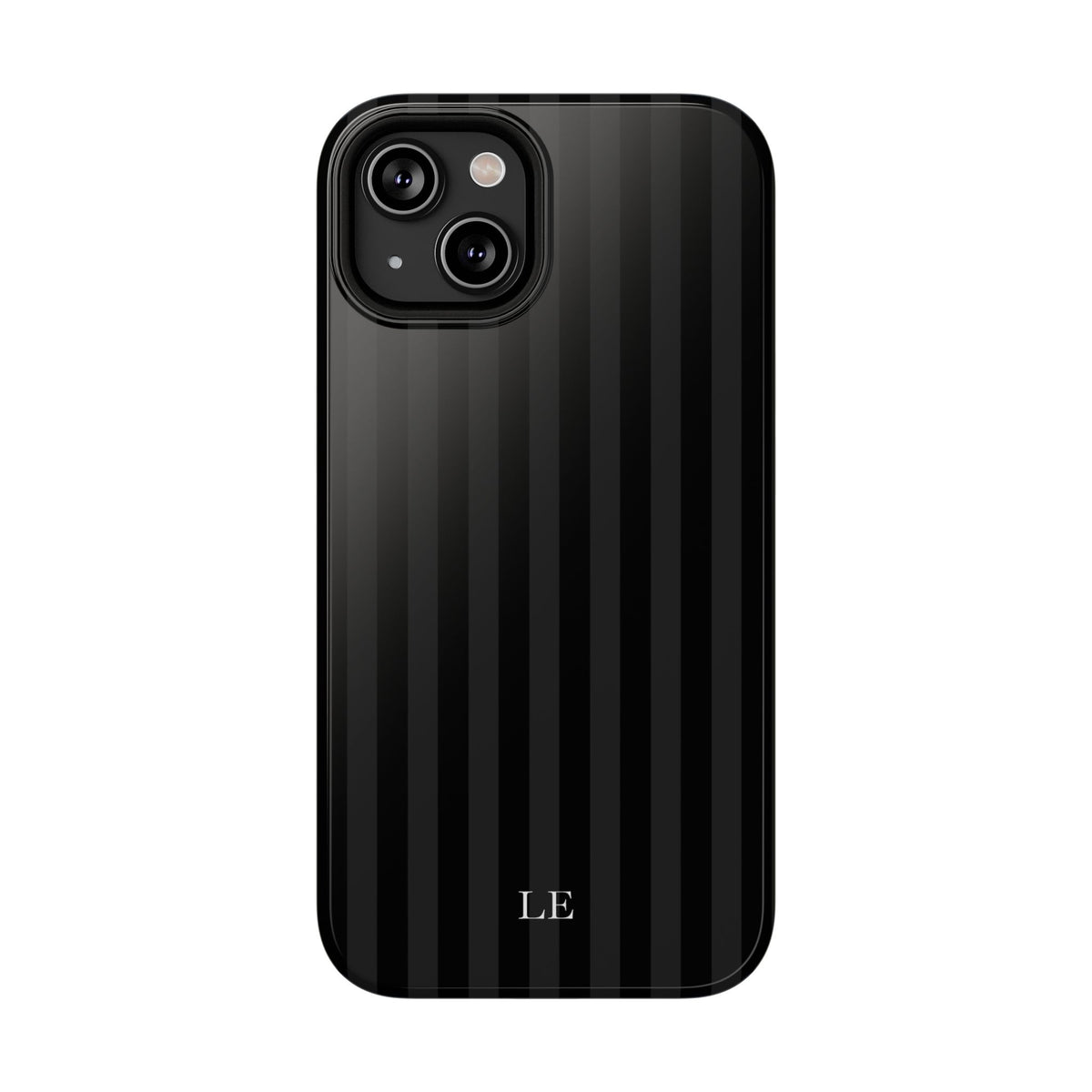 Custom Initials Black Stripes iPhone Case