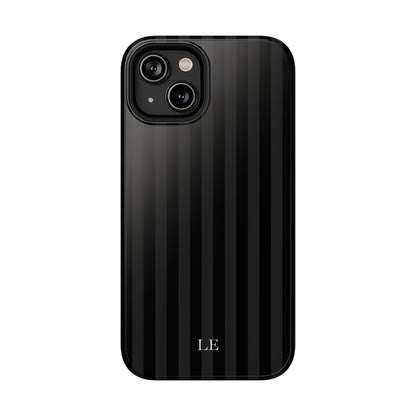 Custom Initials Black Stripes iPhone Case