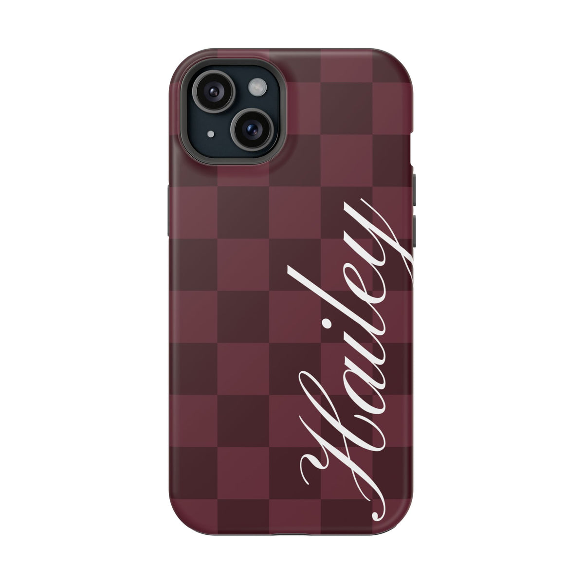 Custom Burgundy Checkered iPhone Case