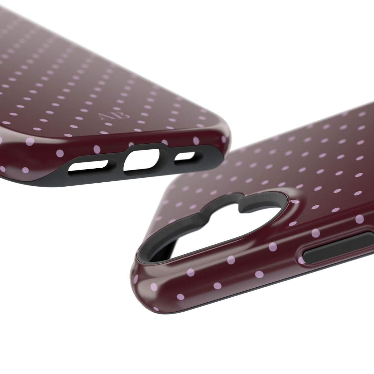 Custom Burgundy & Violet Mini Dots iPhone Case