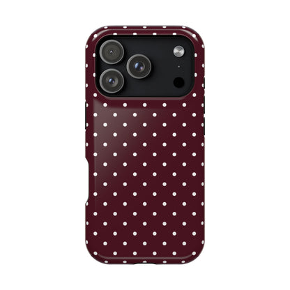 Burgundy Mini Dots iPhone Case