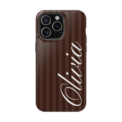 Custom Mocha Stripes iPhone Case