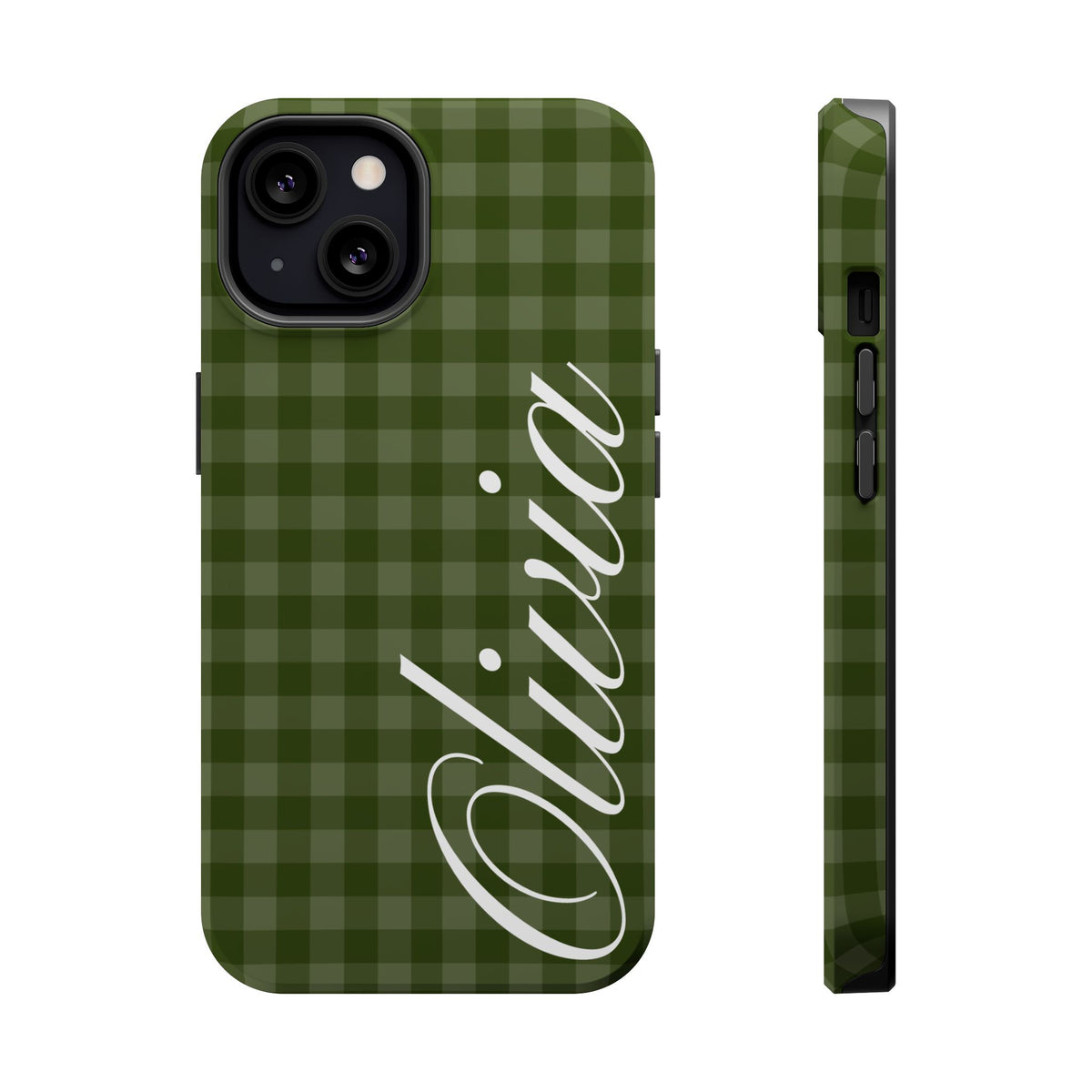 Custom Green Gingham iPhone Case