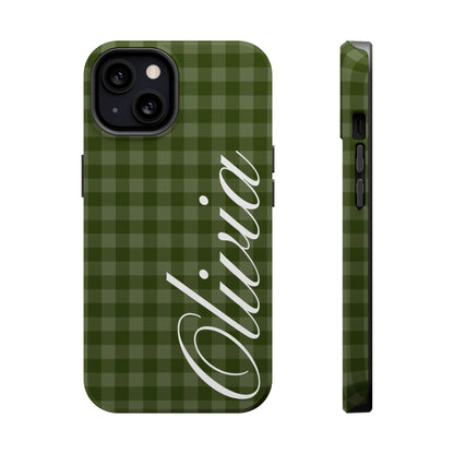 Custom Green Gingham iPhone Case