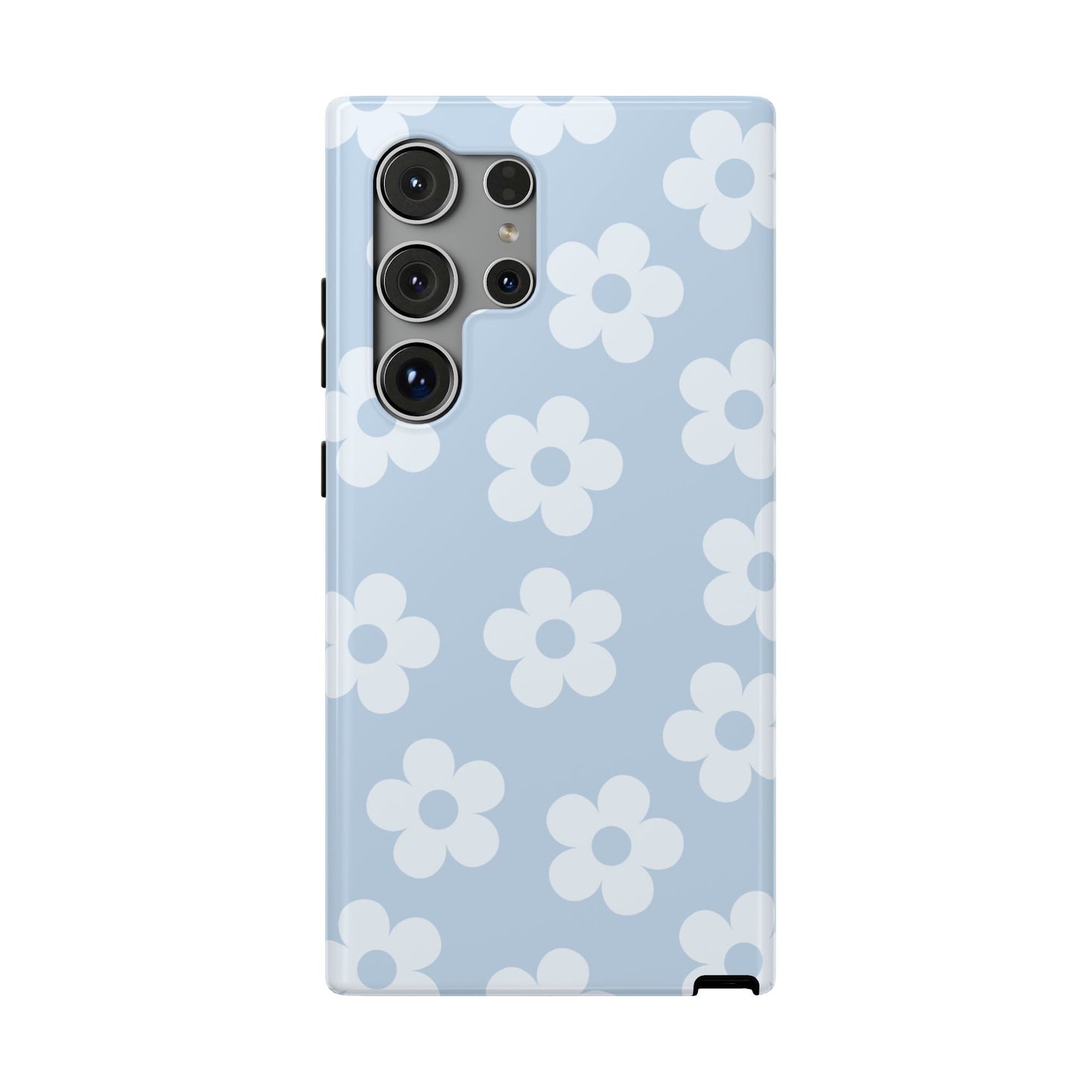 Blue Retro Flowers Samsung Case