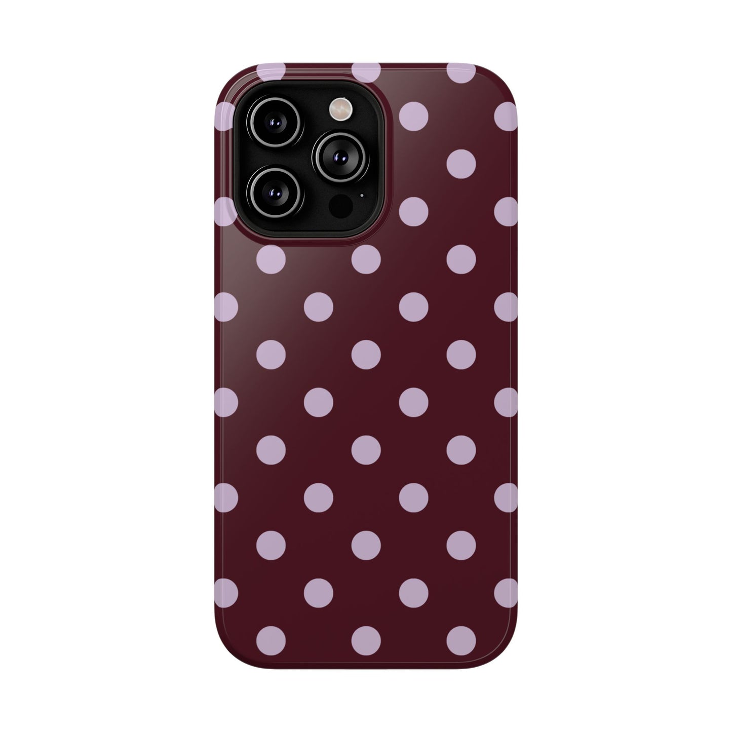 Burgundy & Violet Polka Dots iPhone Case