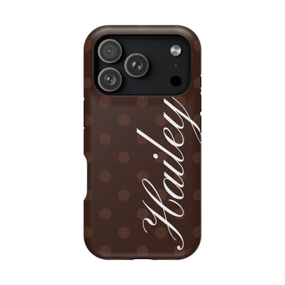 Custom Mocha Polka Dots iPhone Case