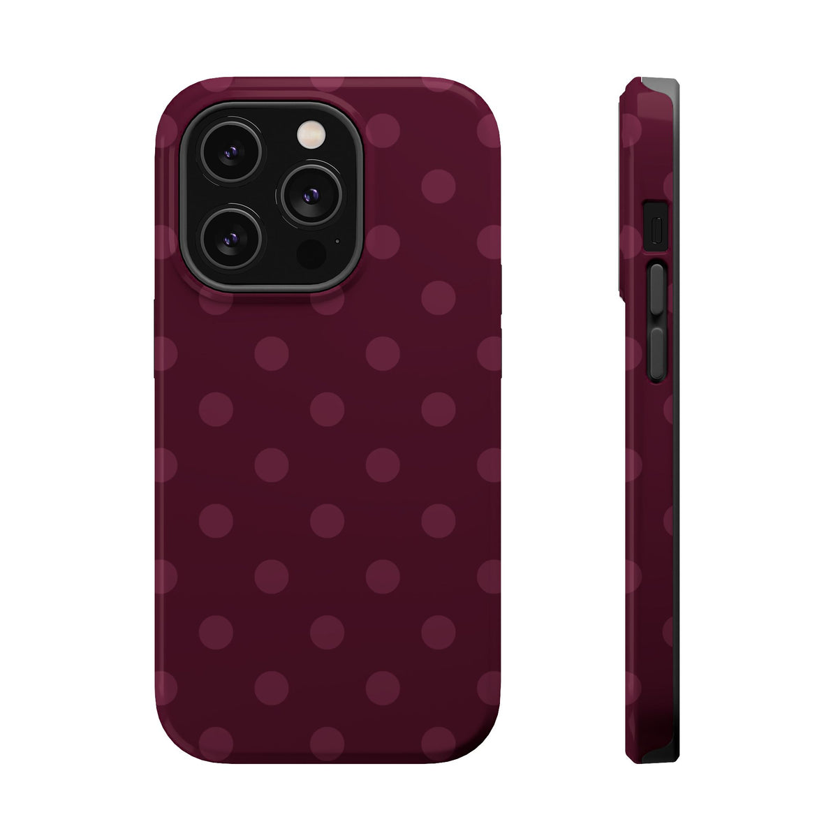 Plum Polka Dots iPhone Case