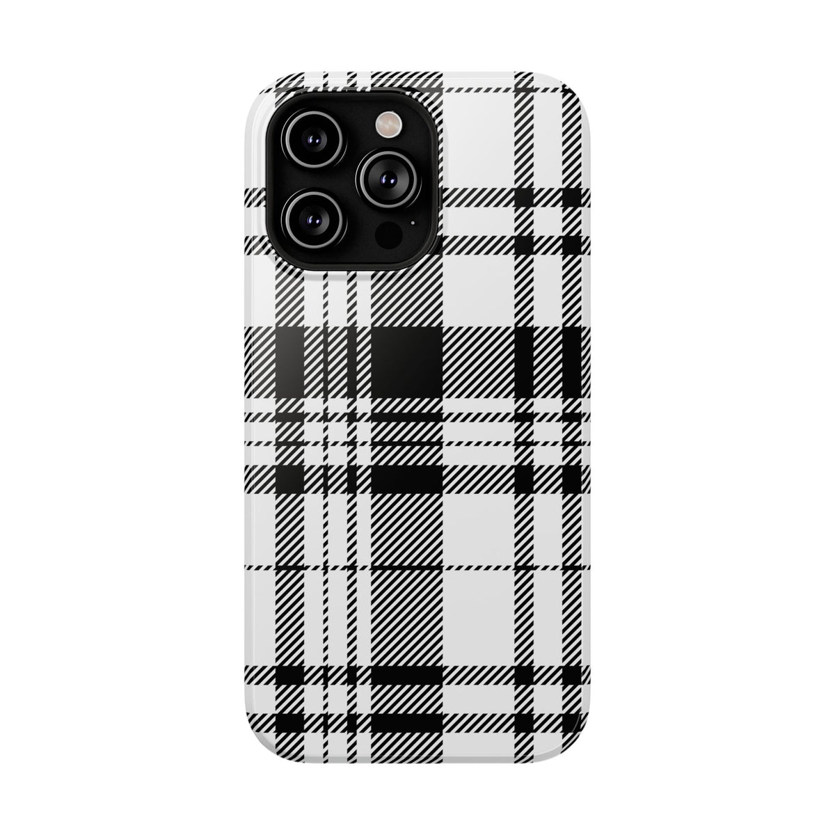 Black Plaid iPhone Case