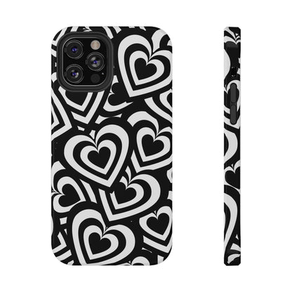 Black & White Hearts iPhone Case
