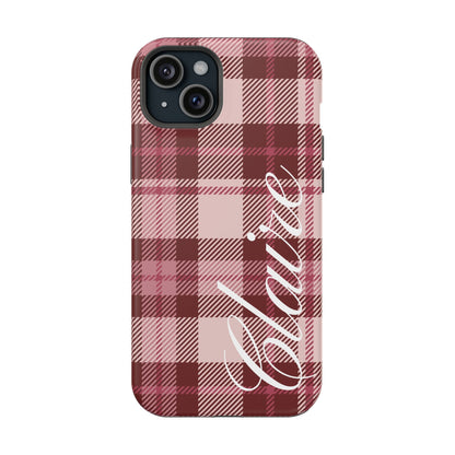 Custom Burgundy Plaid iPhone Case