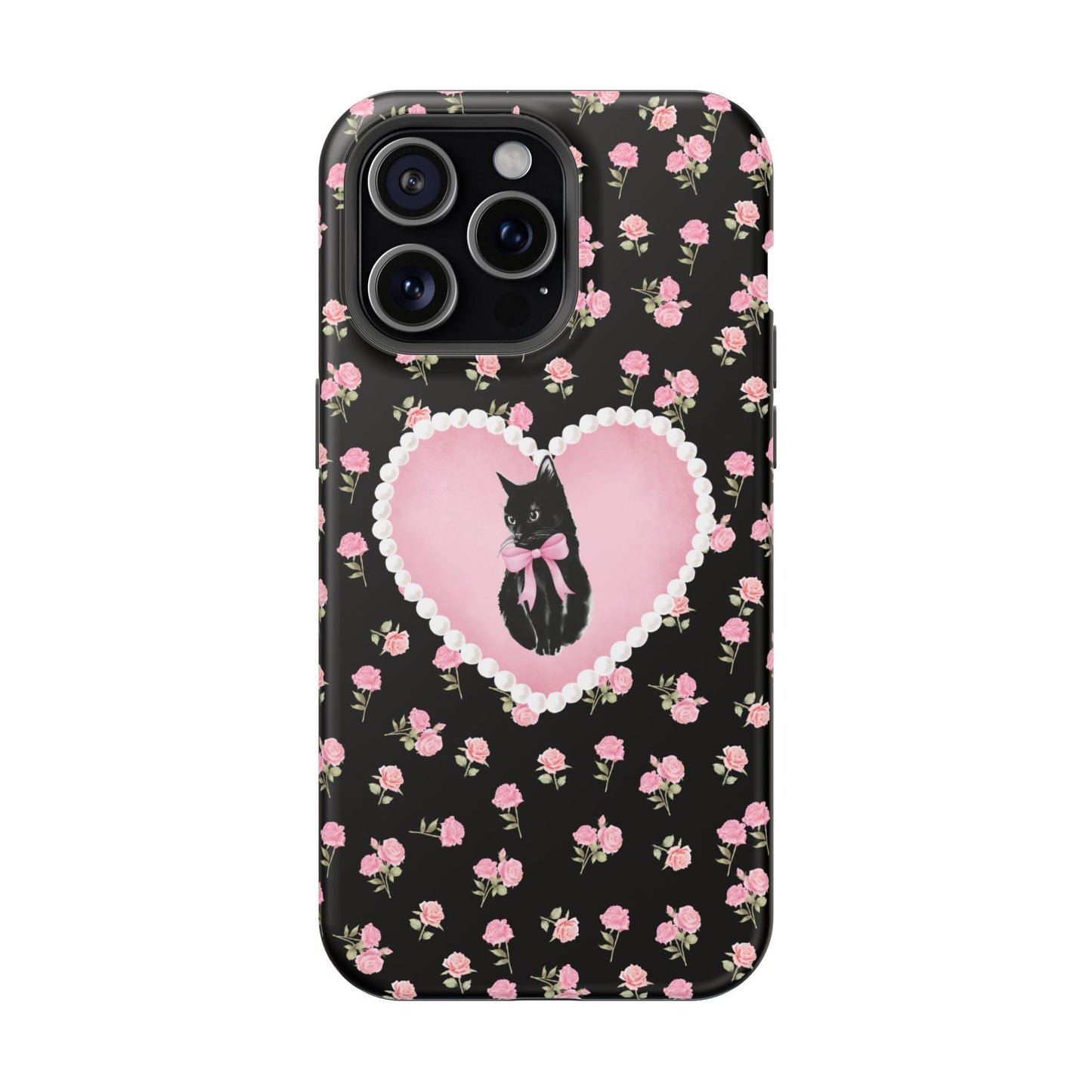 Black Féline Roses iPhone Case
