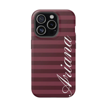Custom Burgundy Classic Striped iPhone Case