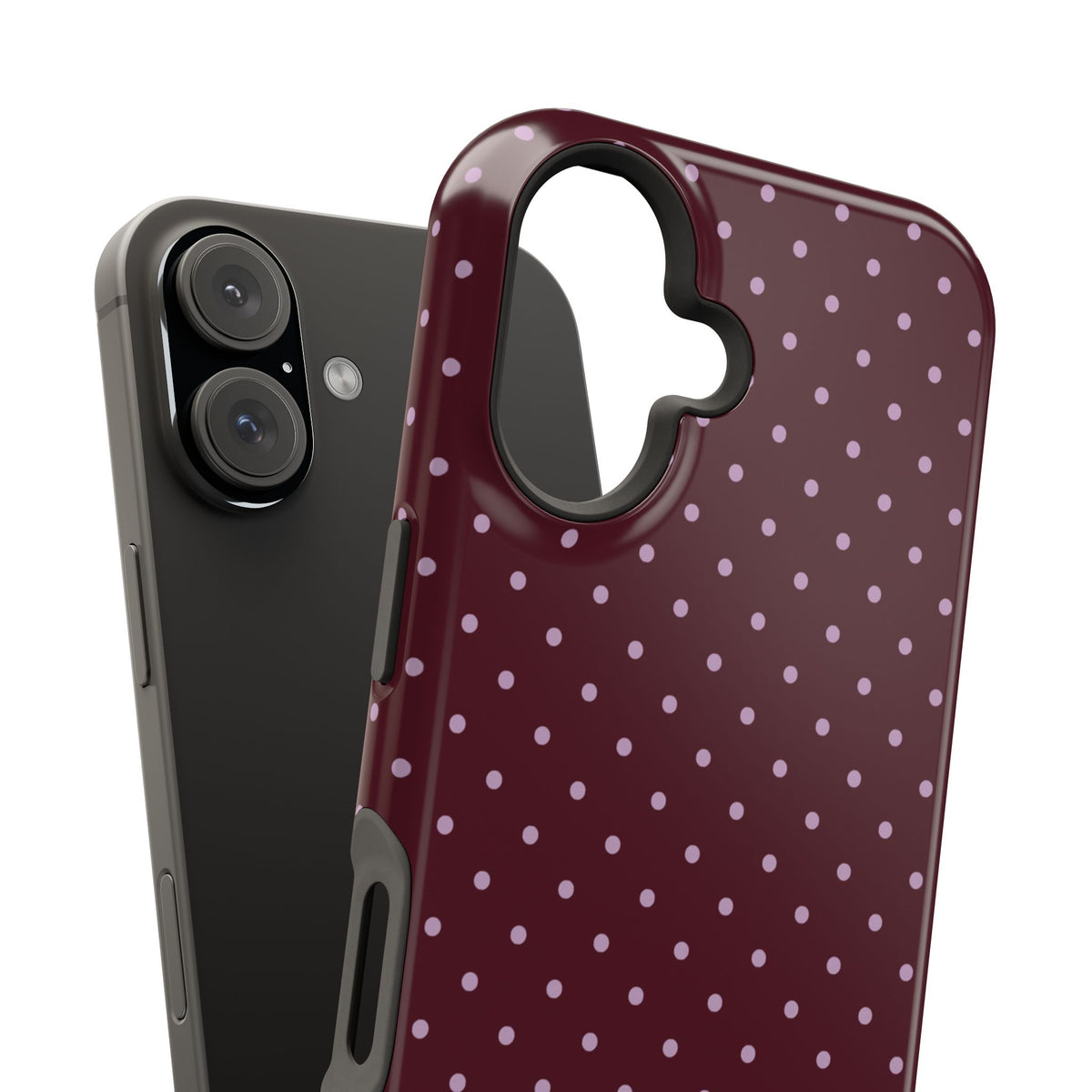 Custom Burgundy & Violet Mini Dots iPhone Case