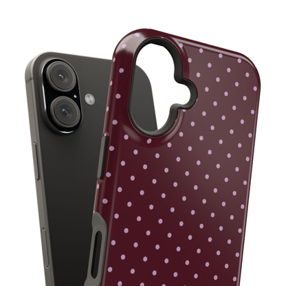 Custom Burgundy & Violet Mini Dots iPhone Case