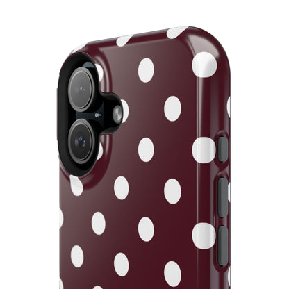 Burgundy Polka Dots iPhone Case