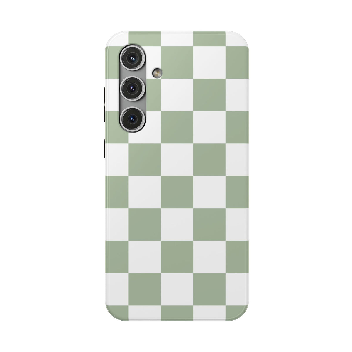 Sage Green Checkered Samsung Case