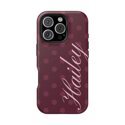 Custom Plum Polka Dots iPhone Case