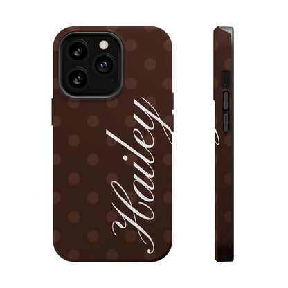 Custom Mocha Polka Dots iPhone Case