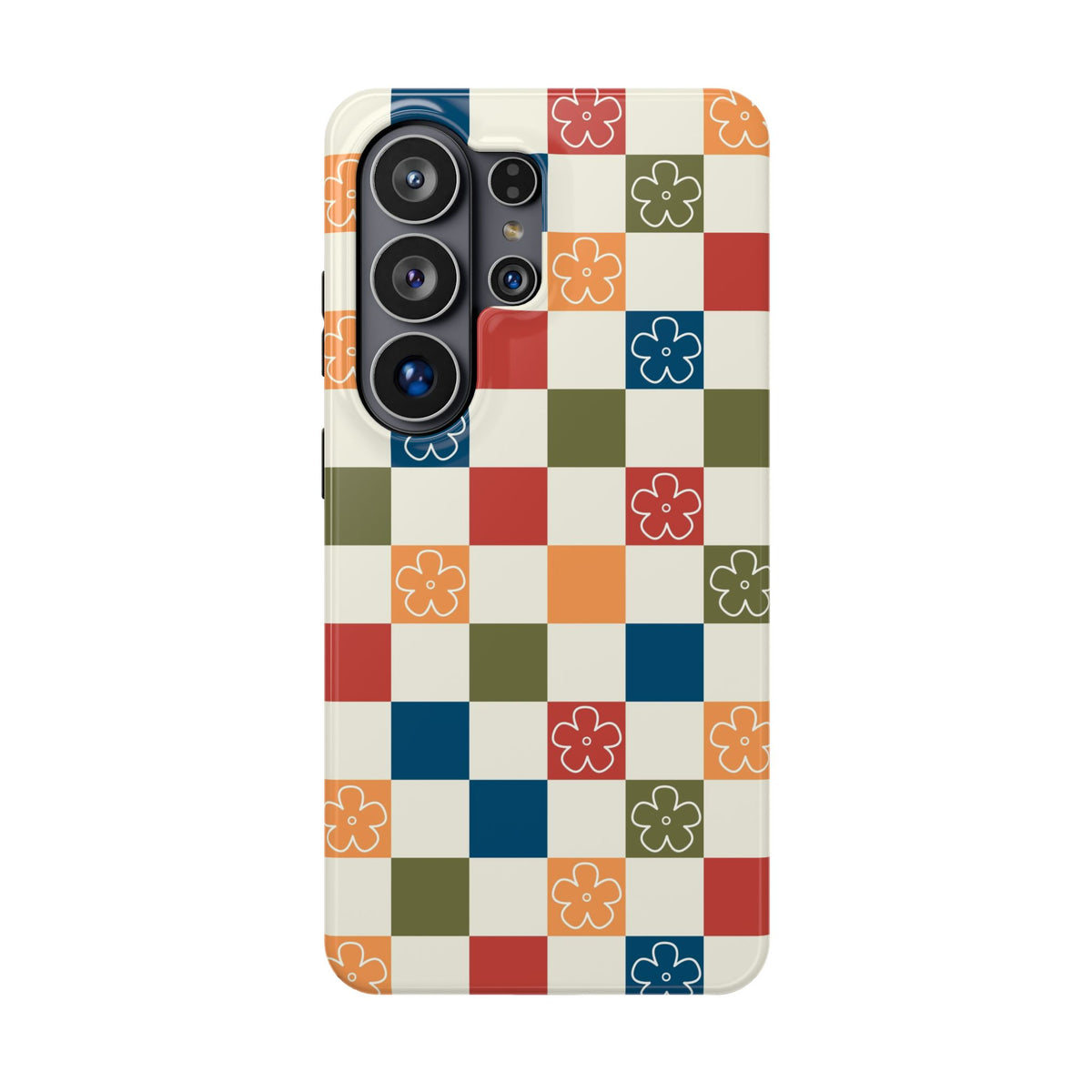 Vintage Flowers Checkered Samsung Case