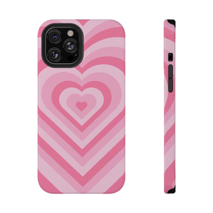 Pink Glowing Hearts iPhone Case