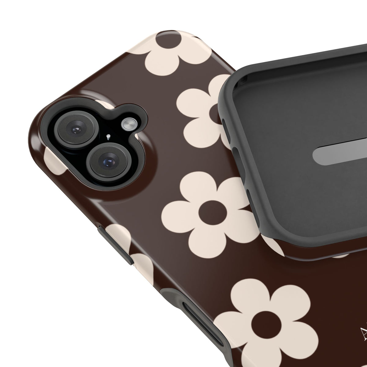 Custom Initials Cocoa Flowers iPhone Case
