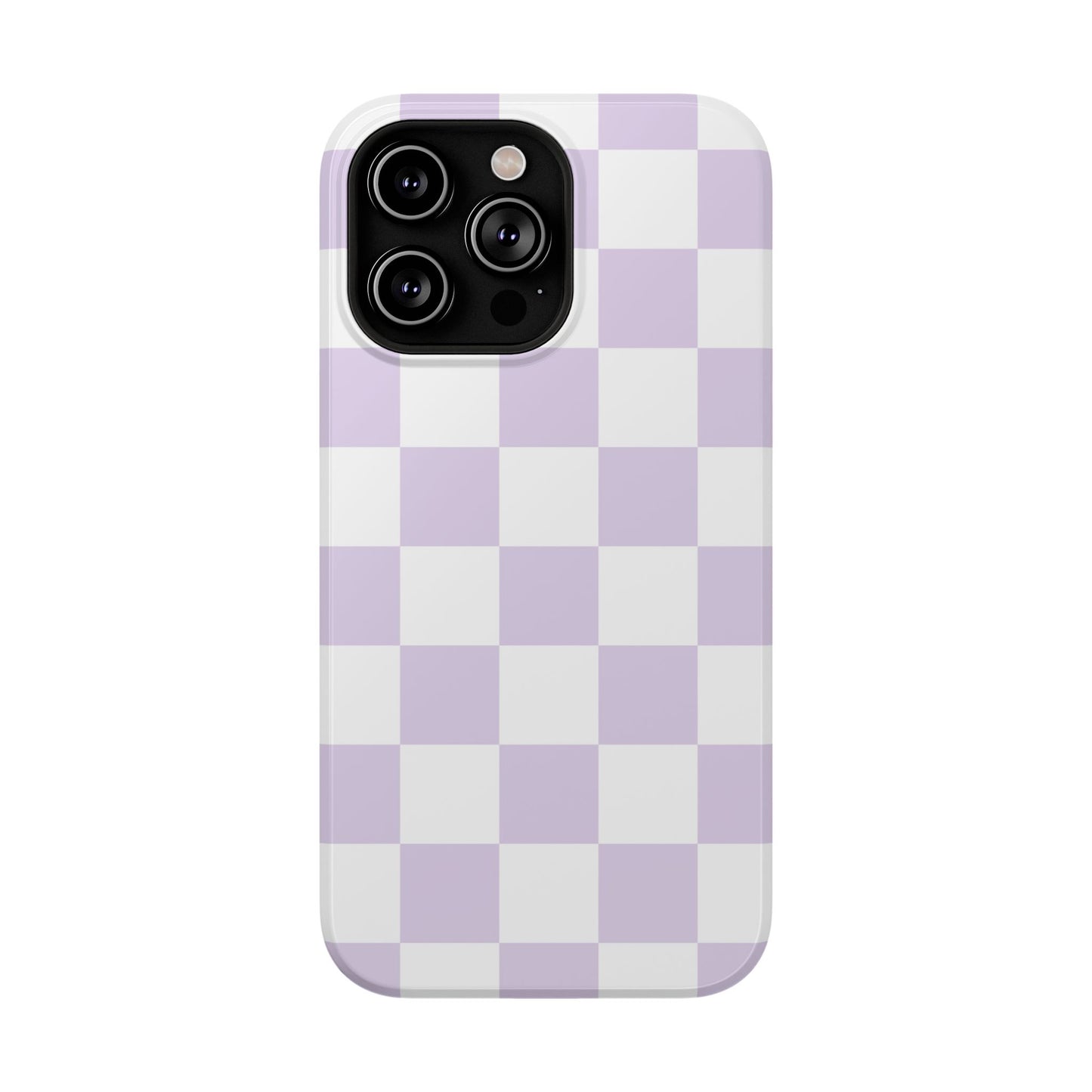 Pastel Purple Checkered iPhone Case