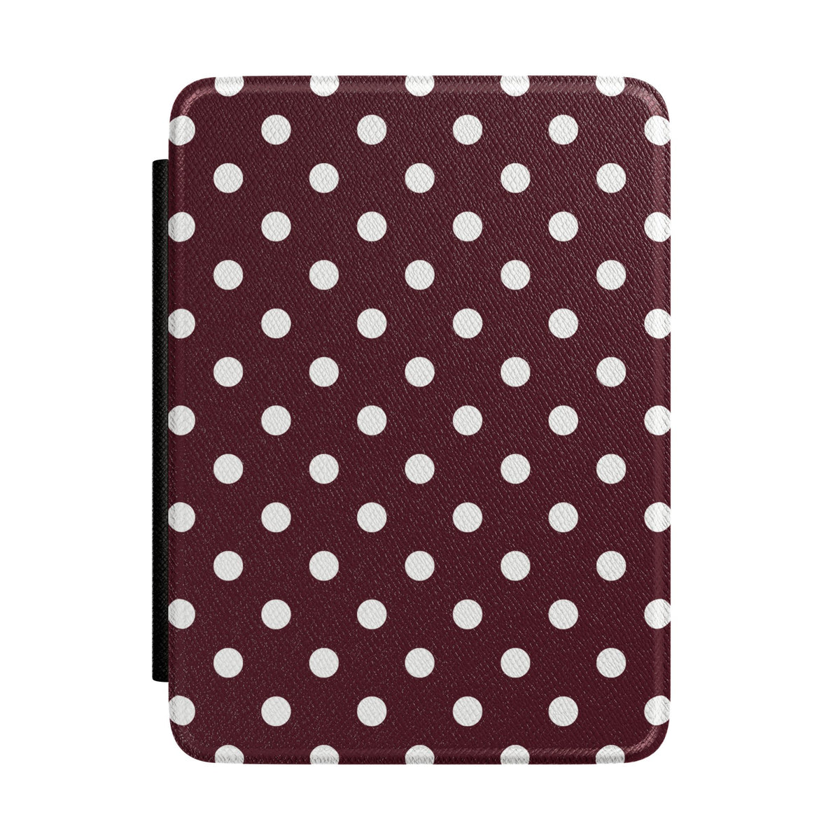 Burgundy & White Polka Dots Kindle Case