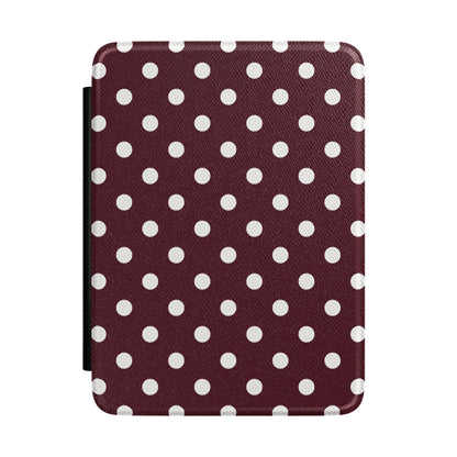 Burgundy & White Polka Dots Kindle Case