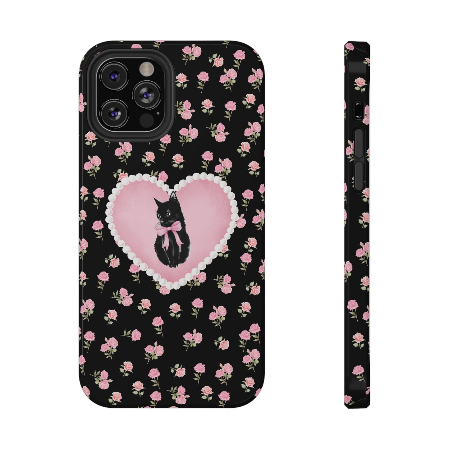 Black Féline Roses iPhone Case