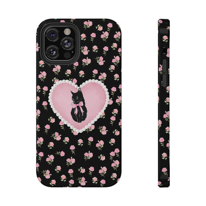 Black Féline Roses iPhone Case