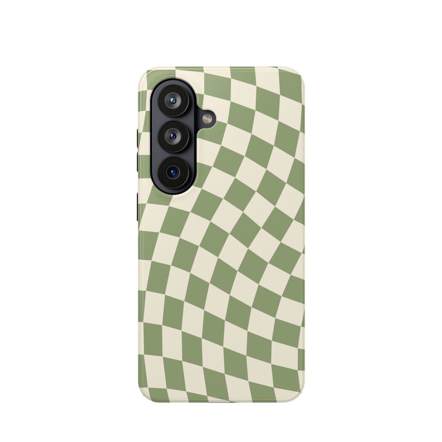 Green & Beige Wavy Checkered Samsung Case