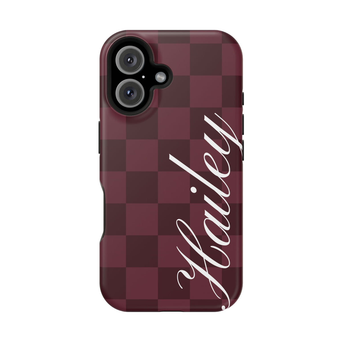 Custom Burgundy Checkered iPhone Case
